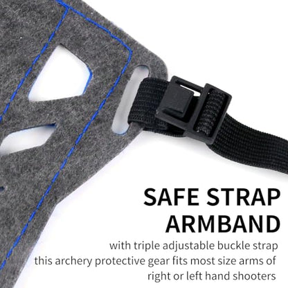 11.2in Long/6.7in Short Armguard Professional Competition Archery Bow Range with 4-Strap/2-Strap Buckles Shooting Practice Guard Nylon Carbon Forearm Protector Arm Guard - size: Blue Shorts