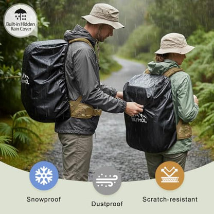 TILYMOL 55L Military Tactical Backpack for Men & Women, Large Assault Pack - color: Yellow Camo, size: 55L
