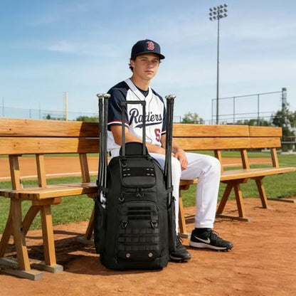 Rolling Baseball Bag with Wheels, Softball Catchers Gear Bag