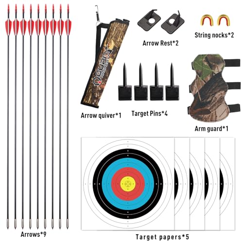 LWANO Archery Recurve Bow and Arrow Set for Adults/Youth/Teens Beginners - size: 30lbs