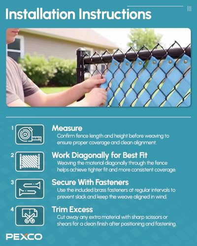 Pexco Privacy Slats for Chain Link Fence, 250 Ft, Light Blue - color: Light Blue