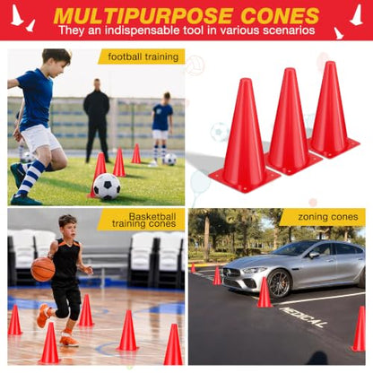 12 Inch Traffic Cones,12pcs Training Sports Cones,Parking Cones - color: red