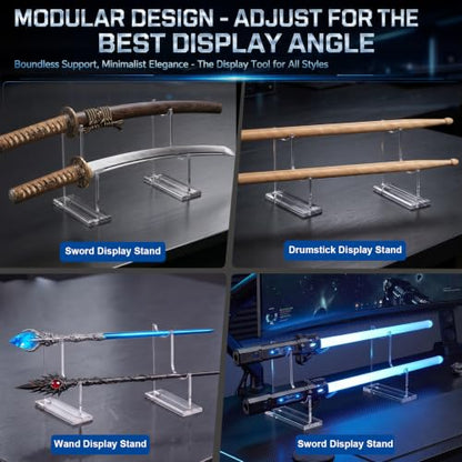 2 Pcs Acrylic Katana Stand Dual Tier Display Holder - style: Dual Tier