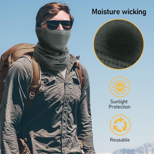 TICONN Neck Gaiter for Men Women, Cooling Bandana Face Mask Cover Gator - color: 4 Dark Gray, style: Quick Dry