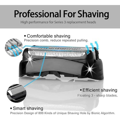 2 Pack S3 32B Replacement Head Compatible with Series 3 Electric Shaver 3040s 3080s-4 370cc 3070cc 3000s 3010, 3090cc Models... - size: 32B - 2Pack