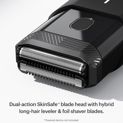 MANSCAPED® The Handyman™ Replacement Blade - Dual-Action SkinSafe® Long-Hair Leveler & Foil Blades for Portable Men’s Travel Facial Hair Groomer, Waterproof Compact Face Shaver (2-Pack)