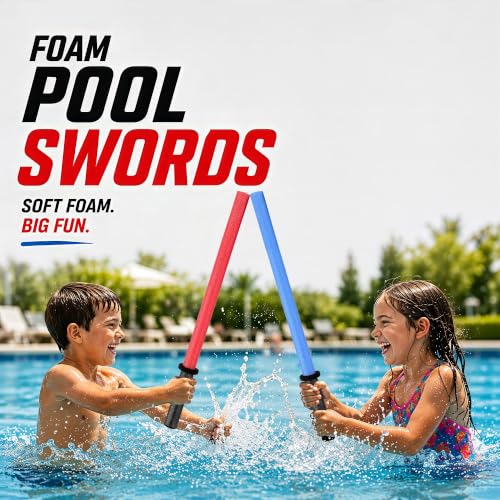 Liberty Imports 29-Inch Pool Noodles Foam Saber Toy Light Swords - Kids Bulk Party Favors - Ideal for Pools, Backyard, Summer Outdoors Play (6 Pack)