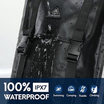 Haimont Large Waterproof Roll Top Dry Backpack 100L, Black/Grey - color: Black/Grey, size: 100L