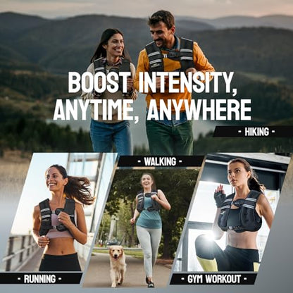 PodiuMax Weighted Vest for Women, Comfort-Fit with Adjustable Straps & Phone Bag, 6/8/12/16/20/25/30LB Womens Weighted Vest for Faster Weight Loss, Walking Strength Training Running - size: 12LB