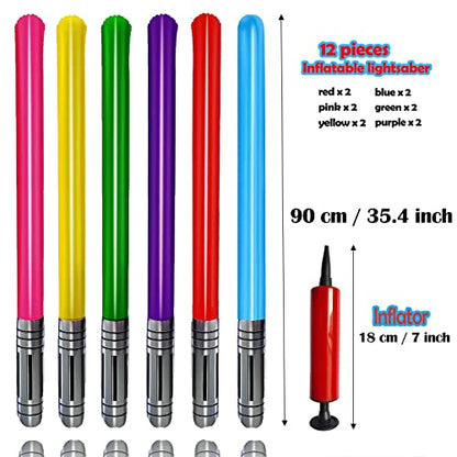 smilixin 13 Pieces Inflatable Light Saber Sword Toys,6 Colors