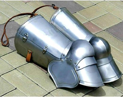 Medieval Knight Leg Guard Set LARP Armor Silver