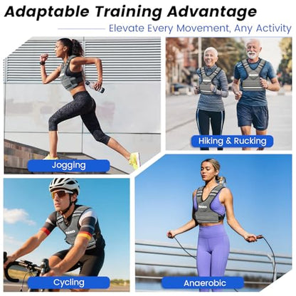 Adjustable Weighted Vest Woman, 06-12/12-18/20-32lb Weight Vest Men - color: Grey, size: 6-12lb