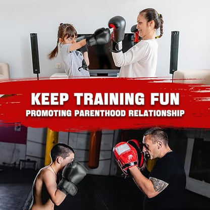 14 Pcs Boxing Set Boxing Equipment Set for Beginners Including 2 Pair of 6 oz Boxing Gloves Headgear Helmet Hand Wraps Mouth Guards Gifts Training Equipment - color: Red & Blue