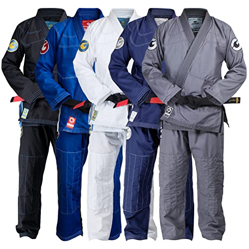 Gold BJJ Aeroweave Jiu Jitsu Gi - Ultra Lightweight BJJ Gi - Preshrunk Brazilian Jiu Jitsu Uniform for Men - color: Grey, size: A2H