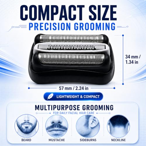 32B Series 3 Shaver Foil & Cutter Head Replacement Compatible with Braun