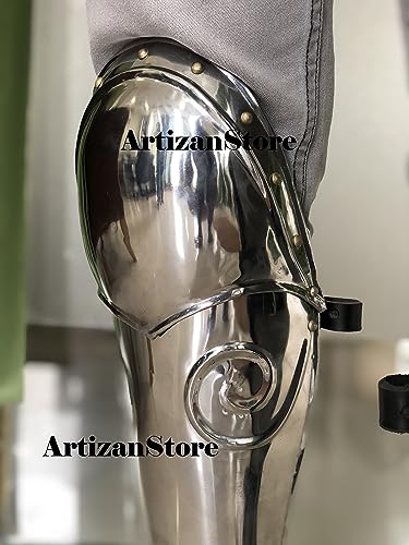 Medieval Armor Gladiator Leg Guard Silver