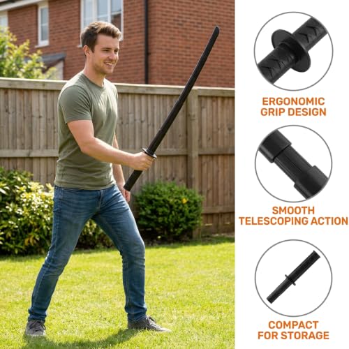 2Pcs Toy Katana, Retractable Samurai Sword Model, Ninja Martial Arts Weapon for Cosplay, Play Fighting, Halloween Cosplay, Samurai Costume Accessory Black
