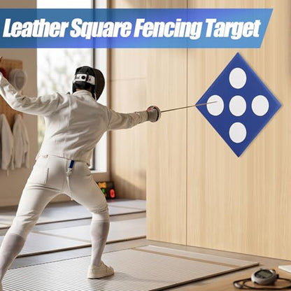 PU Leather Wall-Mounted Fencing Target, Square Fencing Train with Bullseye Reinforced Strike Zones for Saber Foil and Epee, Practice Skill Improvement Equipment for Clubs Home Training