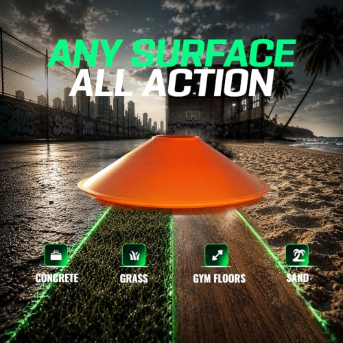 Agility Training Cones 25 Pack, Soccer Disc Cones with Holder, 5-Color Sports Cones for Speed - style: 50 Pack