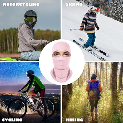 Achiou Ski Mask Balaclava Shiesty, Cooling Ice Silk Motorcycle Face Cover - color: Pink