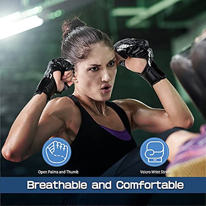 Punch Bag Training Gloves, LangRay MMA Grappling Gloves for Sparring Martial Arts Boxing Training for Adults and Kids - size: Large, style: MMA