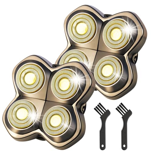 2 Pack Pro 4 Shaver Replacement Heads Compatible with Skull Pitbull Series - color: Golden Foil 2 Pack