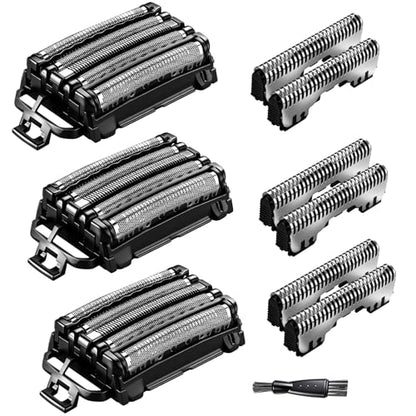 3Pack Replacement Blades and Foil Compatible with Panasonic ARC5 5-Blade Shavers, Compatible with WES9032P ES9032 ES9034 ES9036 ES9038, Fits Models ES-LV61, ES-LV65, ES-LV67, ES-LV95 1Cleaning Brush - color: Black-3