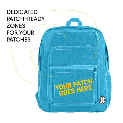 HEDi HEDiGEAR Backpack EXPLORER (Sea Foam) – Large 34L Backpack with Hook & Loop Panels for Patches, Durable 1000 D Nylon and Multiple Pocket Storage for Hiking, Work & Travel