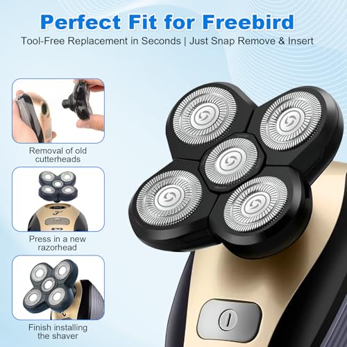 6 Pack Replacement Blades for Freebird Head Shaver - size: 6 Repl Head