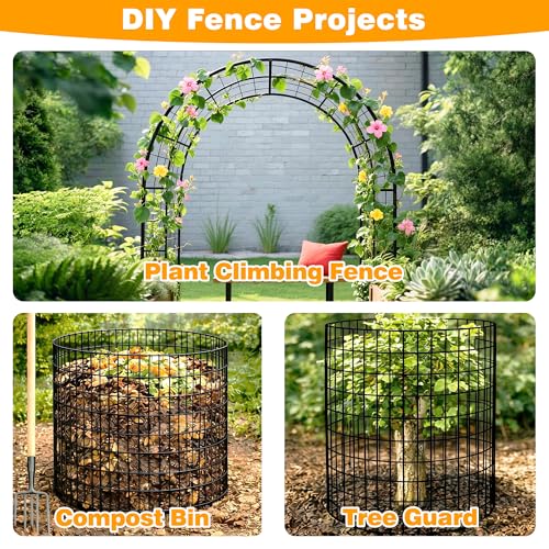 Black PVC Coated Welded Wire Fencing, 60in High x 50ft Long, 2 inch x 4 inch 14GA 2/3/4/5/6 Ft Tall Welded Wire Fence Rolls, Black Metal Garden Fence Wire Roll Garden Fencing for Yard - color: Black, size: 2"x4" 14GA 60" x 50'