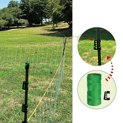 2 Pack Premium Electric Semi-Rigid Fence Netting 35.4"H x 98.42'L, Pre-Assembled Posts Raised to 47.2"H, Can Add Additional Polywire to Ensure Safety for Backyards,Homesteads,Gardens,Farms,and Ranches