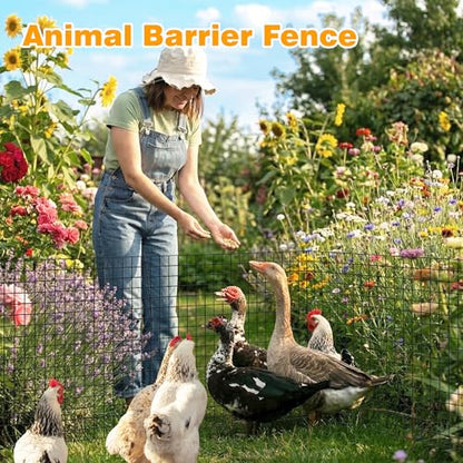 Black PVC Coated Welded Wire Fencing, 48in High x 100ft Long, 2 inch x 2 inch 16GA 2/3/4/5/6 Ft Tall Welded Wire Fence Rolls, Black Metal Garden Fence Wire Roll Garden Fencing for Yard - color: Black, size: 2"x2" 16GA 48" x 100'