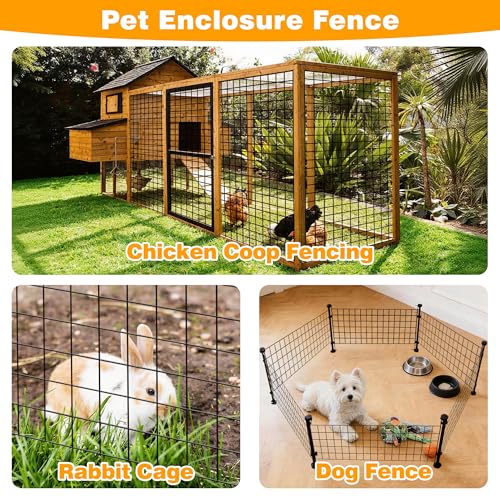 Black PVC Coated Welded Wire Fencing, 24in High x 100ft Long, 2 inch x 2 inch 16GA 2/3/4/5/6 Ft Tall Welded Wire Fence Rolls, Black Metal Garden Fence Wire Roll Garden Fencing for Yard - color: Black, size: 2"x2" 16GA 24" x 100'
