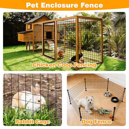 Black PVC Coated Welded Wire Fencing, 24in High x 100ft Long, 2 inch x 2 inch 16GA 2/3/4/5/6 Ft Tall Welded Wire Fence Rolls, Black Metal Garden Fence Wire Roll Garden Fencing for Yard - color: Black, size: 2"x2" 16GA 24" x 100'