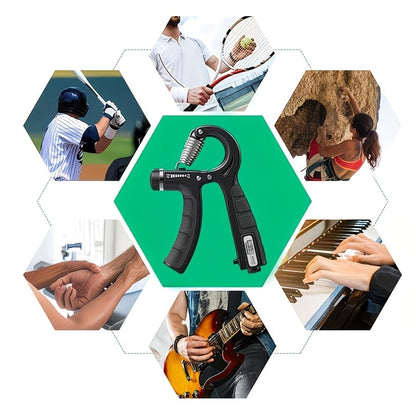 Heavy-Duty Adjustable Hand Gripper 11-132LB, Strength Training with Weight Settings, Forearm & Hand Builder for Gym, Wrist Curl, Pull, Weightlifting - Full-Body Workout Equipment