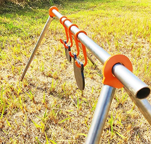 AR500 Steel Shooting Target Stand Kit Hanger Holder, 1/4 Inch Thick - color: 4 steel target hangers & 2 leg brackets