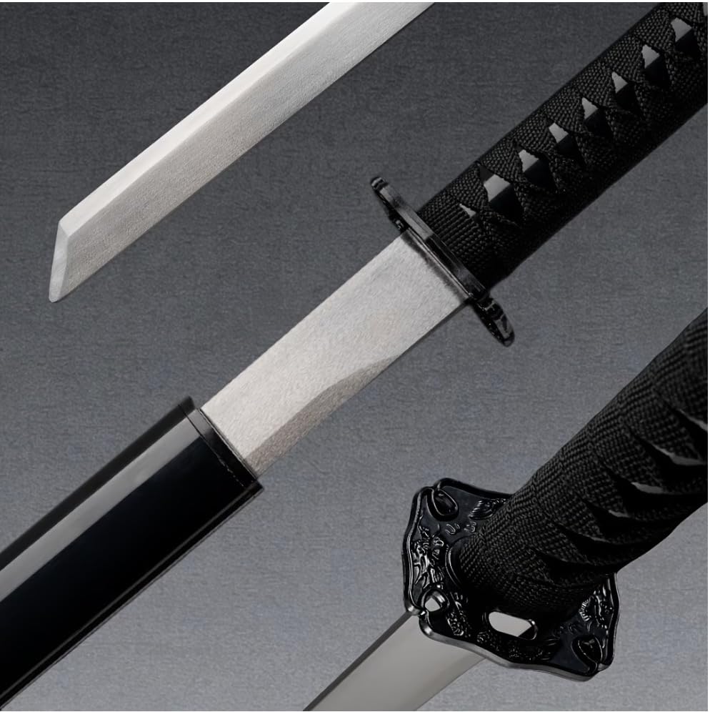 Hand-Forged Samurai Katana, High Strength Full Tang Kendo Training Sword, Luxury Japanese Sword for Cosplay, Anime Collection, Home Decor & Gift Unsharpened