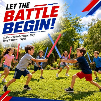 Liberty Imports 29-Inch Pool Noodles Foam Saber Toy Light Swords - Kids Bulk Party Favors - Ideal for Pools, Backyard, Summer Outdoors Play (6 Pack)