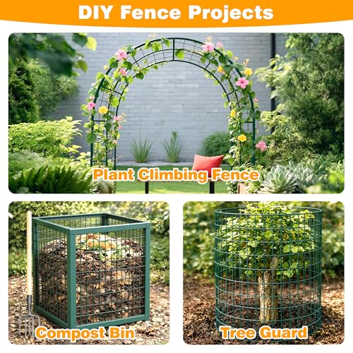 Green PVC Coated Welded Wire Fencing, 60in High x 100ft Long, 2 inch x 4 inch 14GA 2/3/4/5/6 Ft Tall Welded Wire Fence Rolls, Green Metal Garden Fence Wire Roll Garden Fencing for Yard - color: Green, size: 2"x4" 14GA 60" x 100'
