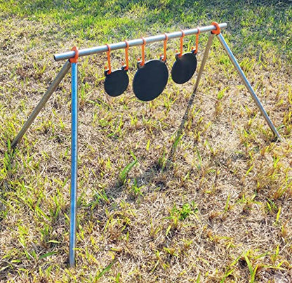 AR500 Steel Shooting Target Stand Kit Hanger Holder, 1/4 Inch Thick - color: 6 steel target hangers & 2 leg brackets
