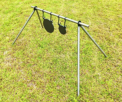 Steel Target Hanger, AR500 Steel Target Stand Kit & Hooks for 1 Inch EMT Conduit - color: 4 target hangers & 2 leg brackets