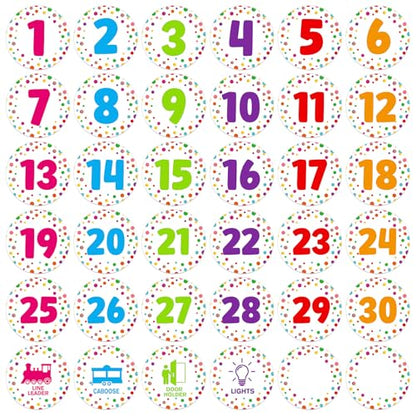 PETCEE Boho Line up Spots for Classroom Floor 36PCS Confetti Number Sticker - color: A-white