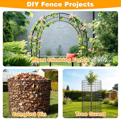 Black PVC Coated Welded Wire Fencing, 48in High x 100ft Long, 2 inch x 2 inch 16GA 2/3/4/5/6 Ft Tall Welded Wire Fence Rolls, Black Metal Garden Fence Wire Roll Garden Fencing for Yard - color: Black, size: 2"x2" 16GA 48" x 100'