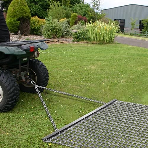 Rengue ATV/UTV 4x4 Feet Baseball Field Drag, Lawn Leveling Steel Mesh Heavy Duty Surface Leveling Mat, Drag Harrow for Gravel, Manual or Vehicle Driveway, Soil Leveling, Farm Garden, Football Field