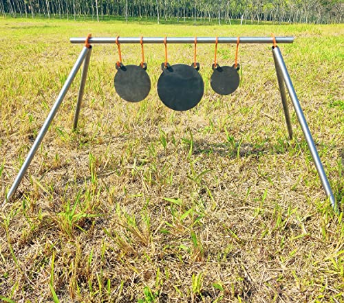 AR500 Steel Shooting Target Stand Kit Hanger Holder, 1/4 Inch Thick - color: 6 steel target hangers & 2 leg brackets