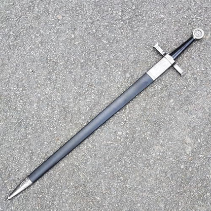 Stainless Steel Medieval Star of David King Solomon Cross Crusader Knight Templar Sword for Collection, Cosplay, Display - style: D-33.9 inch