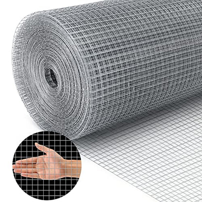 Land Guard 19 Gauge Hardware Cloth, 1/2 inch Chicken Wire Fence, Galvanized Welded Cage Wire Mesh Roll Supports Poultry Netting Cage Fence……… - color: Galvanized, size: 1/2inch 16inch×25ft