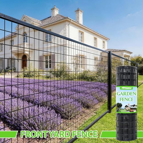 PVC Coated Wire Mesh Fence – 24in H x 100ft L Farm & Garden Wire Fencing, 2" x 3" Square Mesh, 16 Gauge Black Metal Wire for Chicken,Dog,Vegetable Garden,Poultry Fencing,Livestock and Animal Barrier - color: Black, size: 2"x3" 24inx100ft