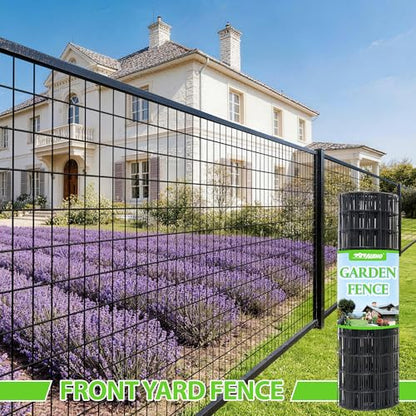 PVC Coated Wire Mesh Fence – 24in H x 100ft L Farm & Garden Wire Fencing, 2" x 3" Square Mesh, 16 Gauge Black Metal Wire for Chicken,Dog,Vegetable Garden,Poultry Fencing,Livestock and Animal Barrier - color: Black, size: 2"x3" 24inx100ft