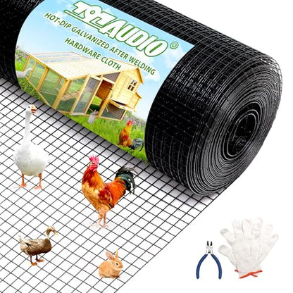 PVC Coated Welded Wire Fence,1 inch 48 in x 50 ft,Chicken Wire,Black Metal Fence Mesh Wire Roll,Garden Fencing Welded Wire Mesh for Pet Enclosures,Vegetable,Poultry and Agricultural Use - color: Black, size: 1"x1" 48inx50ft